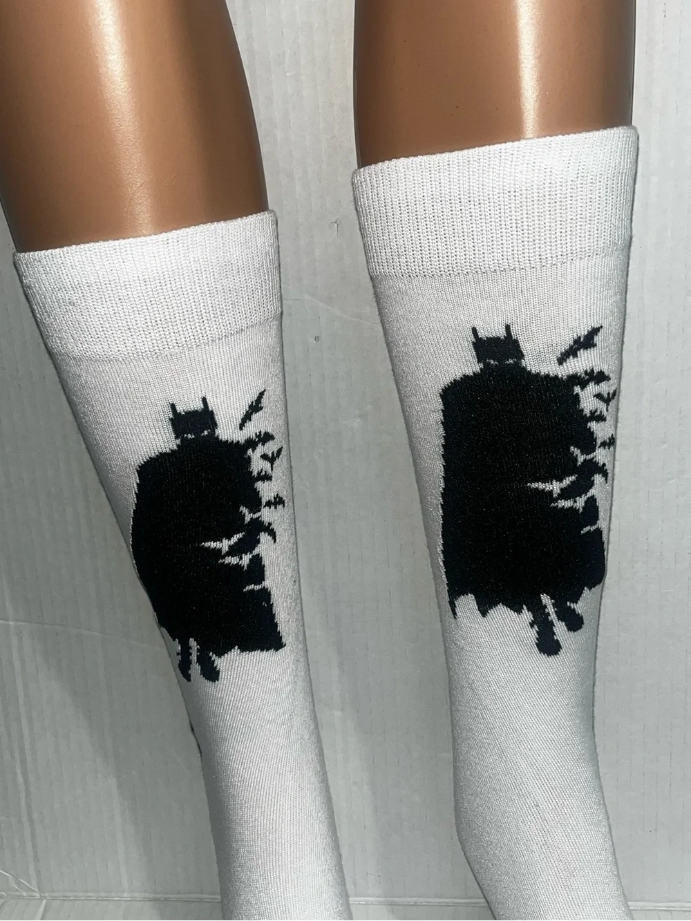 Batman Novelty Crew Socks White & Black Unisex